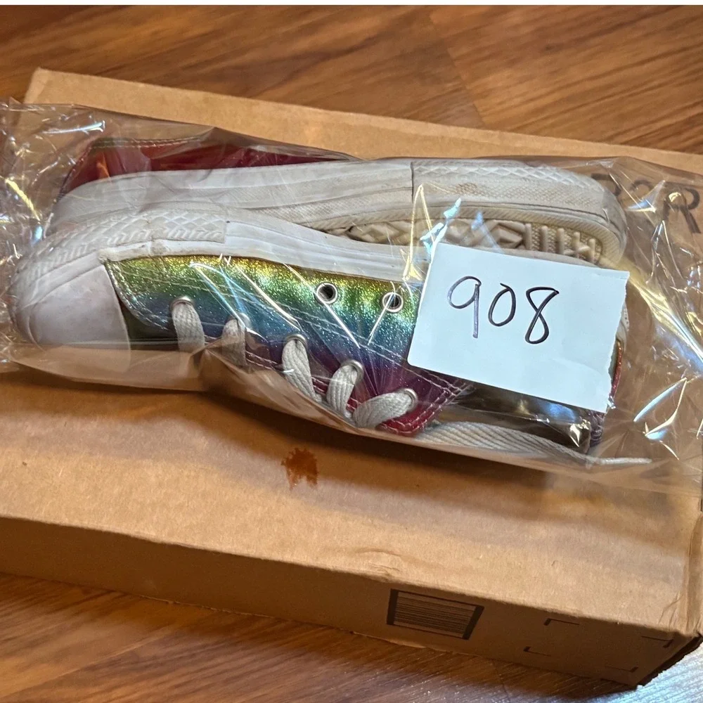 Converse Chuck Taylor All Star Rainbow Glitter Low Top Sneakers 665534C Kids 2